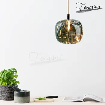 

Nordic Glass LED Pendant Lamp Lighting Fixtures Modern Living Room Bedroom Bedside Stairs Lamp Loft Bathroom Decor Hanging Lamps