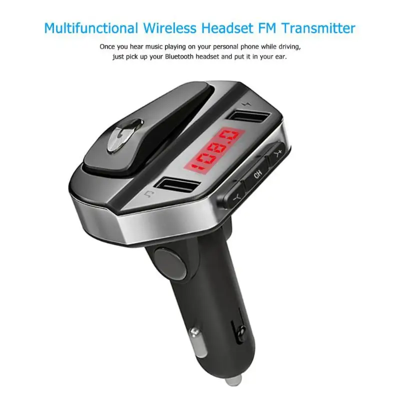 Двойной USB Bluetooth 4,2 автомобильное 3.1A быстрое зарядное устройство MP3-плеер fm-передатчик с беспроводной гарнитурой DSP шумоподавление авто комплект Прямая поставка