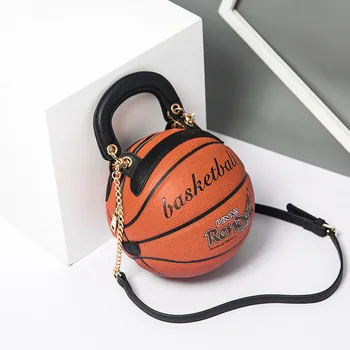 

Bag Women's2020New Style Stylish round WOMEN'S Bag Basketball Shape Cool Creative Hand Shoulder Chain red bao