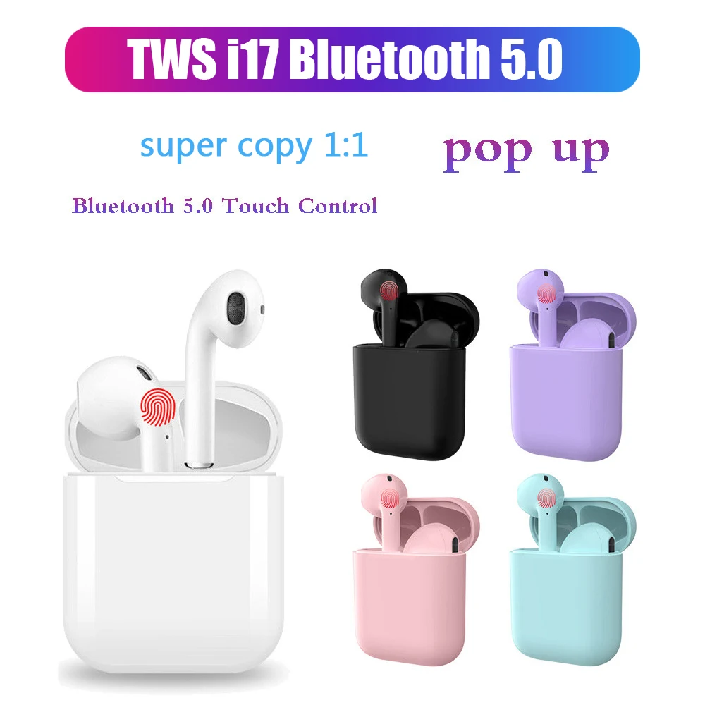 

I17 TWS Wireless Bluetooth 5.0 Earphones Earbuds Sports with Charging Box Touch Control Automatic pop up sport Headset 3D Stereo
