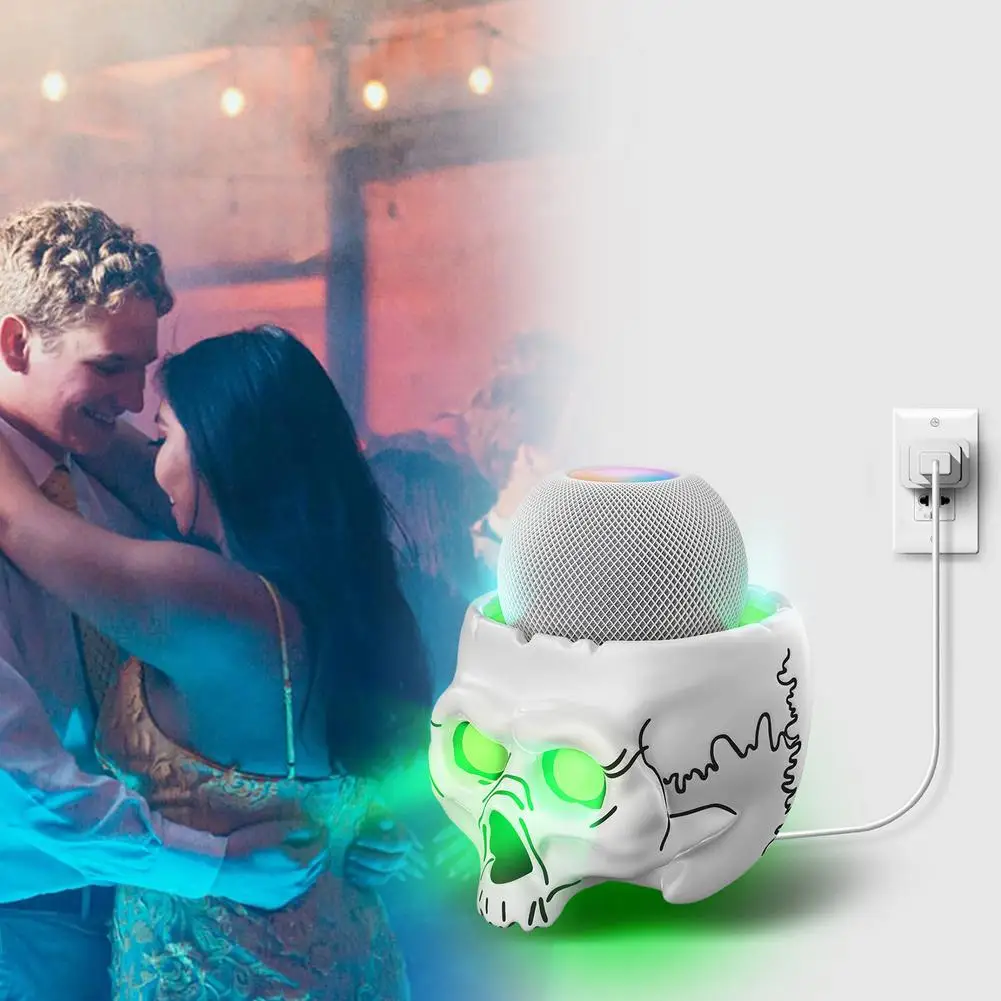 Supporto Per Statuetta Testa Di Scheletro Per Google Home Pod Mini Audio Voice Assistant Camera Da Letto Bagno Cucina Studio Supporto Per Montaggio Au