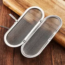 Стальной фильтр для чая для повторного использования из нержавеющей сетки для заваривания чая с ремешком чайный горшок чайный лист фильтр для специй посуда для напитков кухонные аксессуары