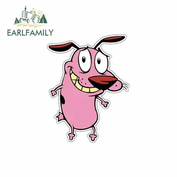 

EARLFAMILY 13cm x 10cm For Courage Cowardly Dog Kids Graffiti Car Sticker DIY Anime Vinyl Car Wrap Personality Creative Stickers