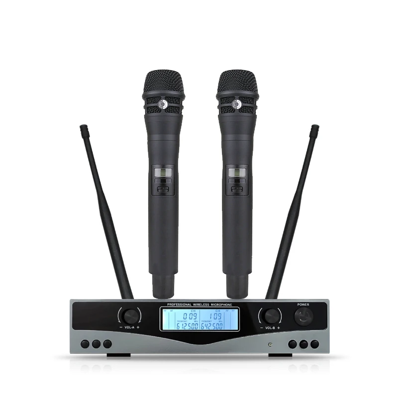

New!High Quality UHF KSM8 Professional Dual Wireless Microphone System stage performances a two wireless microphone