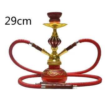 

Portable Double Hose Glass Hookah Small Travel Shisha Pipe Set Nargile Chichas with Narguile Hose Bowl Coal Tongs DropShipping