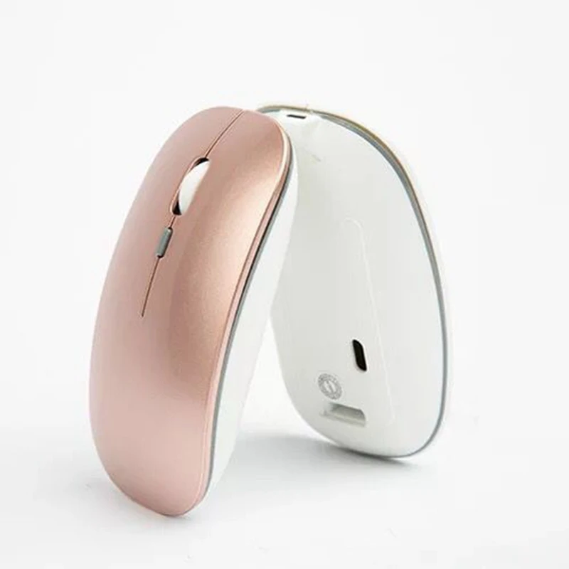 Rechargeable Wireless Mouse Silent Button USB Mini Optical Ultrathin Mini Mice with Charging Cable for Computer Laptop