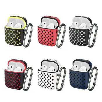 

Honeycomb Dual Color Protective Cover Earphone Case Shell Chain for Airpods 1/2