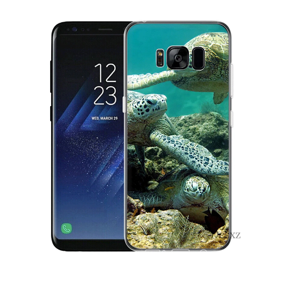 Мобильный чехол для телефона для samsung A3 A5 A6 A7 A8 A9 A10 A20 A30 A40 A50 A60 A70 твердый переплет морская черепаха цвета морской волны