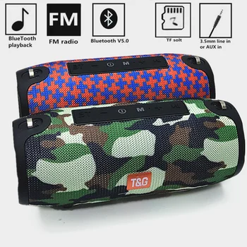 

TG125 Bluetooth Speaker Portable Column Speaker Music Player Speakers Column Boom Box with FM Radio Aux TF Subwoofer