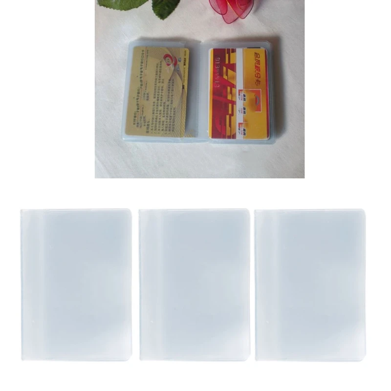 

Plastic PVC Clear Pouch Name ID Credit Card Holder Case Organizer Keeper Pocket