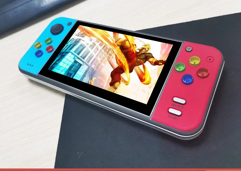 Powkiddy X7 5,0 дюймов Ретро портативная игровая консоль видео игровые плееры MP4 MP5 воспроизведение встроенные 200 игры TF расширение HDMI TVout - Цвет: red blue