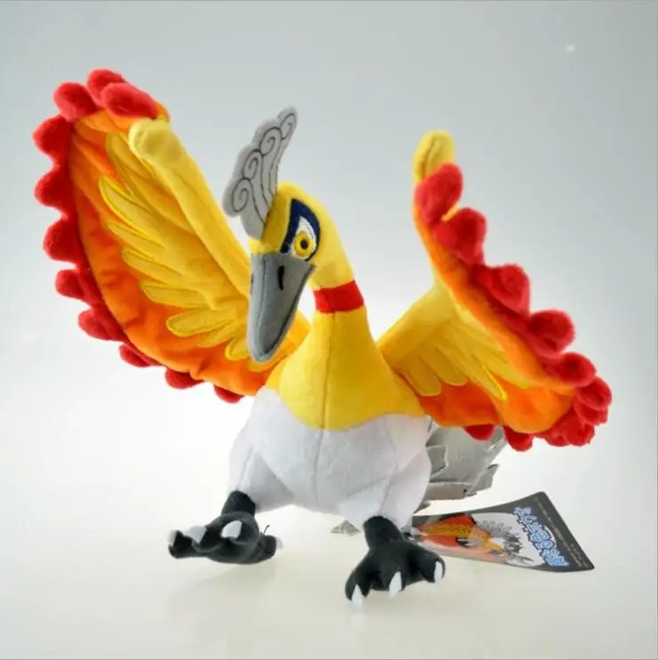 Фигурки героев покемона Ho-Oh Мягкие плюшевые игрушки 250 мм Аниме Покемон го Хо-о