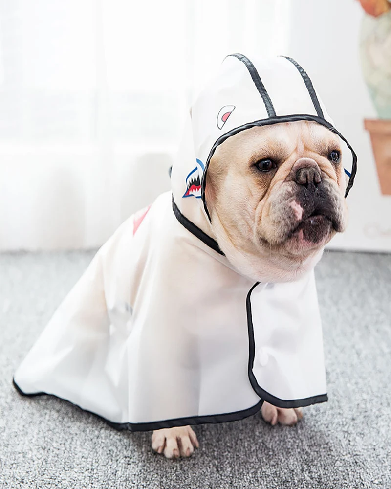 Waterproof Windproof Dog Raincoat With Hood Cartoon Pet Dog Puppy Coat Cloak Costumes Clothes for Teddy Corgi Schnauzer Bulldog