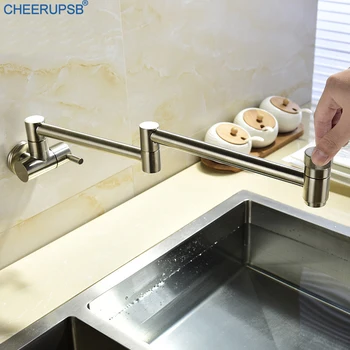 

Mutfak Bataryasi Kitchen Wall Mounted Folding Tap Single Cold Water Sink Mixer Faucet Rotatable Universal Faucets Brass Taps K52