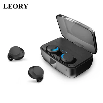 

LEORY bluetooth 5.0 Earphone TWS Wireless CVC8.0 Noise Reduction Smart Touch Earbuds IPX7 Waterproof with 3000mAh Charging Box