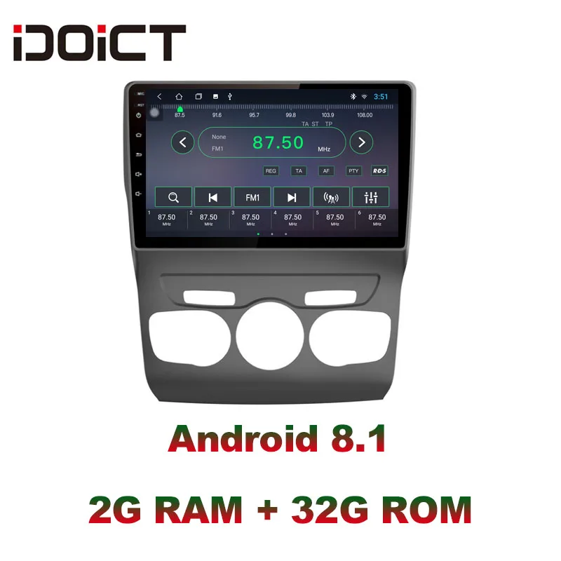 Автомобильный DVD-плеер IDOICT Android 8 1 IPS экран 2 Гб + 32 ГБ GPS-навигация мультимедиа для