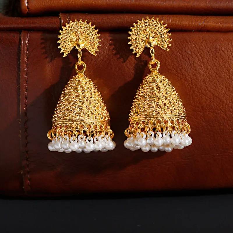 Jhumka Ohrringe Retro - Indischer Schmuck Im Ethnischen Design