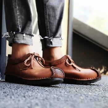 

Golden Sapling Genuine Leather Men's Boots Retro Style Outdoor Shoes Breathable Summer Tactical Boot for Mountain Trekking Shoe