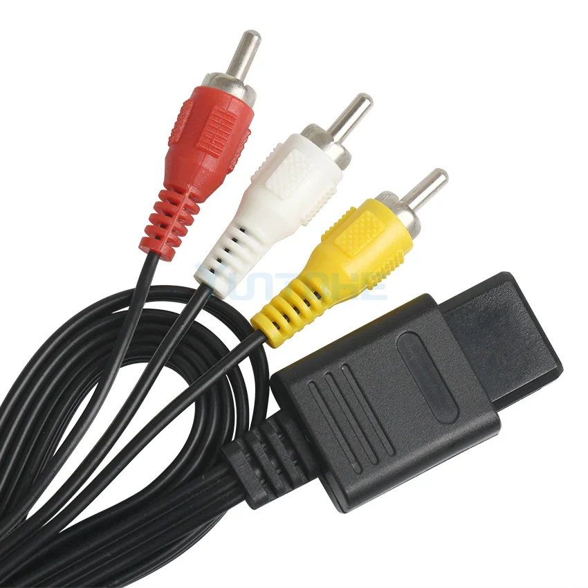 500 Лот заводской 1,8 м 6 футов AV tv RCA видео шнур, кабель для игрового Куба/для SNES GameCube/для N64 64 игровой кабель по низкой цене