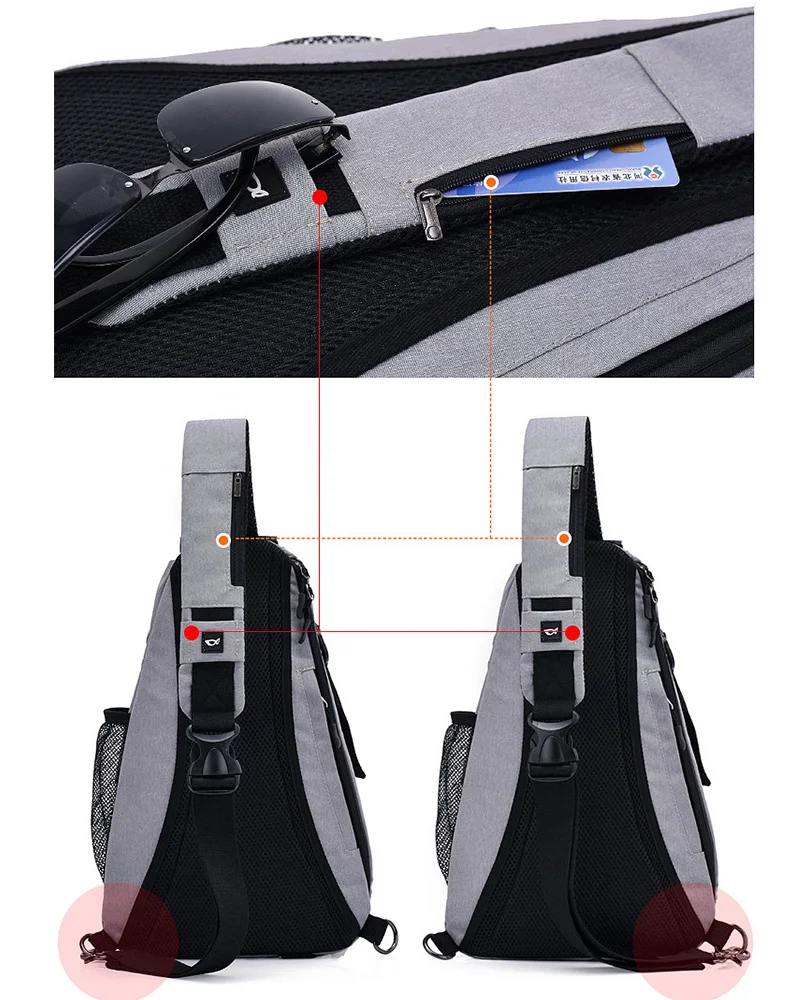 Мужская мода Skew сумка тренд Оксфорд сумка на одно плечо сумка может подключить usb зарядный порт Досуг Грудь Сумки