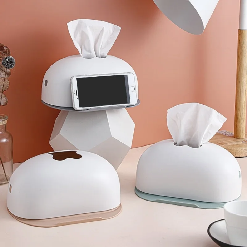 

Simple Desktop Tissue Box Household Living Room Bedroom Bedside Plastic Tissue Box Cute Creative Multi-Functional Storage Box