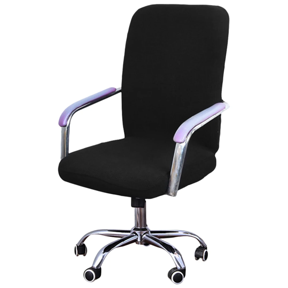 Solid Color Chair Cover Spandex Slipcovers For Dining Room Stretch Elastic Chair Covers Banquet Hotel Kitchen Wedding - Цвет: Черный