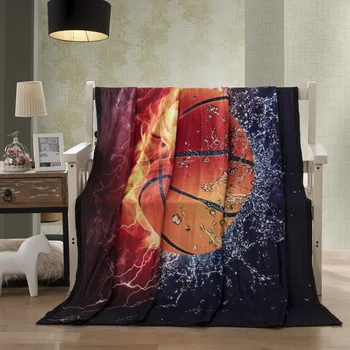 

Lightning Basketball Flannel Blanket High Density Super Soft Ball Sports Fleece Blanket Home Picnic Throw Blanket 150x200cm