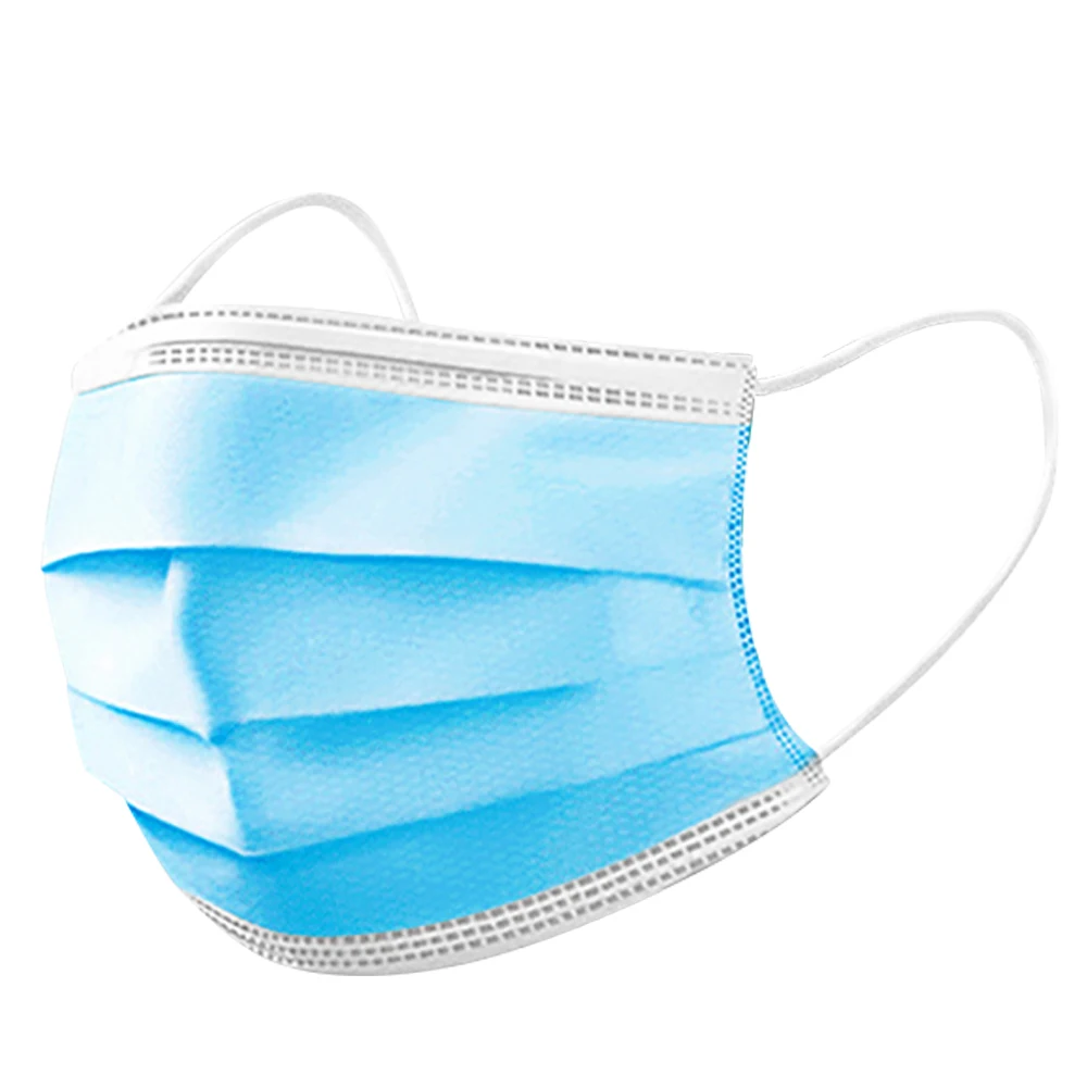

100 Pcs Non Woven Disposable Face Mask 3 Layer Dental Earloop Activated Carbon Anti-Dust Face Masks