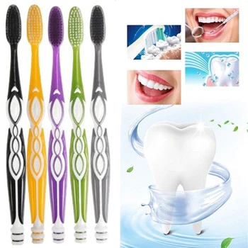 

5pcs/lot Bamboo Charcoal Toothbrush Anti-slip Handle Ultra-fine Soft Hair Brush For Oral Hygiene Mouth Care Tool