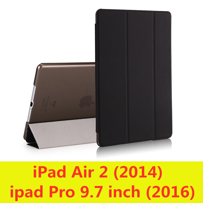 Чехол для iPad 9,7 6th воздуха, версия 1, 2, 3, ремешок Pro 10,5 мини на возраст 1, 2, 3, 4, 5, прозрачный просвечивающийся Чехол Smart sleep wake up из искусственной кожи чехол - Цвет: black-L-Air2 Pro9.7
