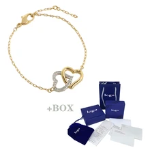 MULIER SWA, Новинка осени, браслет с двумя сердечками, женский модный ювелирный подарок на день рождения 1062709