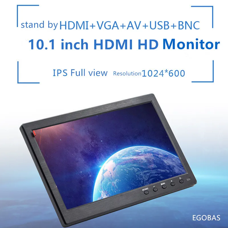 10,1 дюймов HD ЖК-монитор ips экран Поддержка HDMI VGA AV BNC лучший для дома, офиса, транспортного средства
