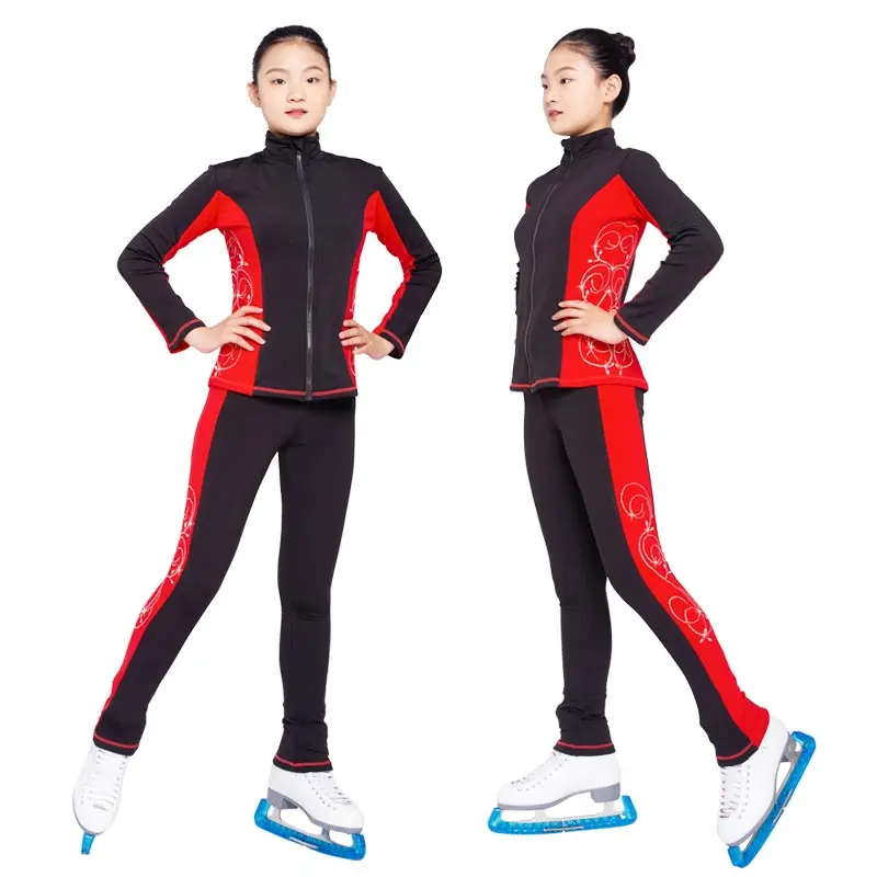 Girls' figure skating clothes four seasons hot drilling thin velvet summer children's skating training pants performance clothes