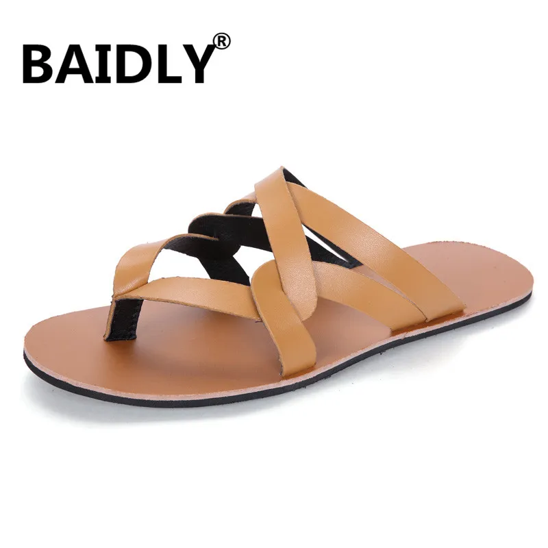 Brand Leather Men Shoes New Men's Summer Sandals Shoes Men Beach Sandals Fashion Open Toe