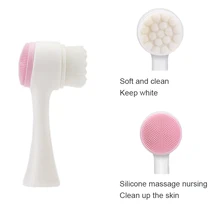 Двухсторонняя силиконовая щетка для очищения лица 3D очищающее средство для лица портативная Чистка стирка лица массажный инструмент для ухода за кожей дропшиппинг