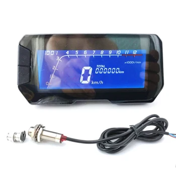 

DC 12V Motorcycle LCD Digital Speedometer Odometer RPM Speed Fuel Gauge Kph Mph