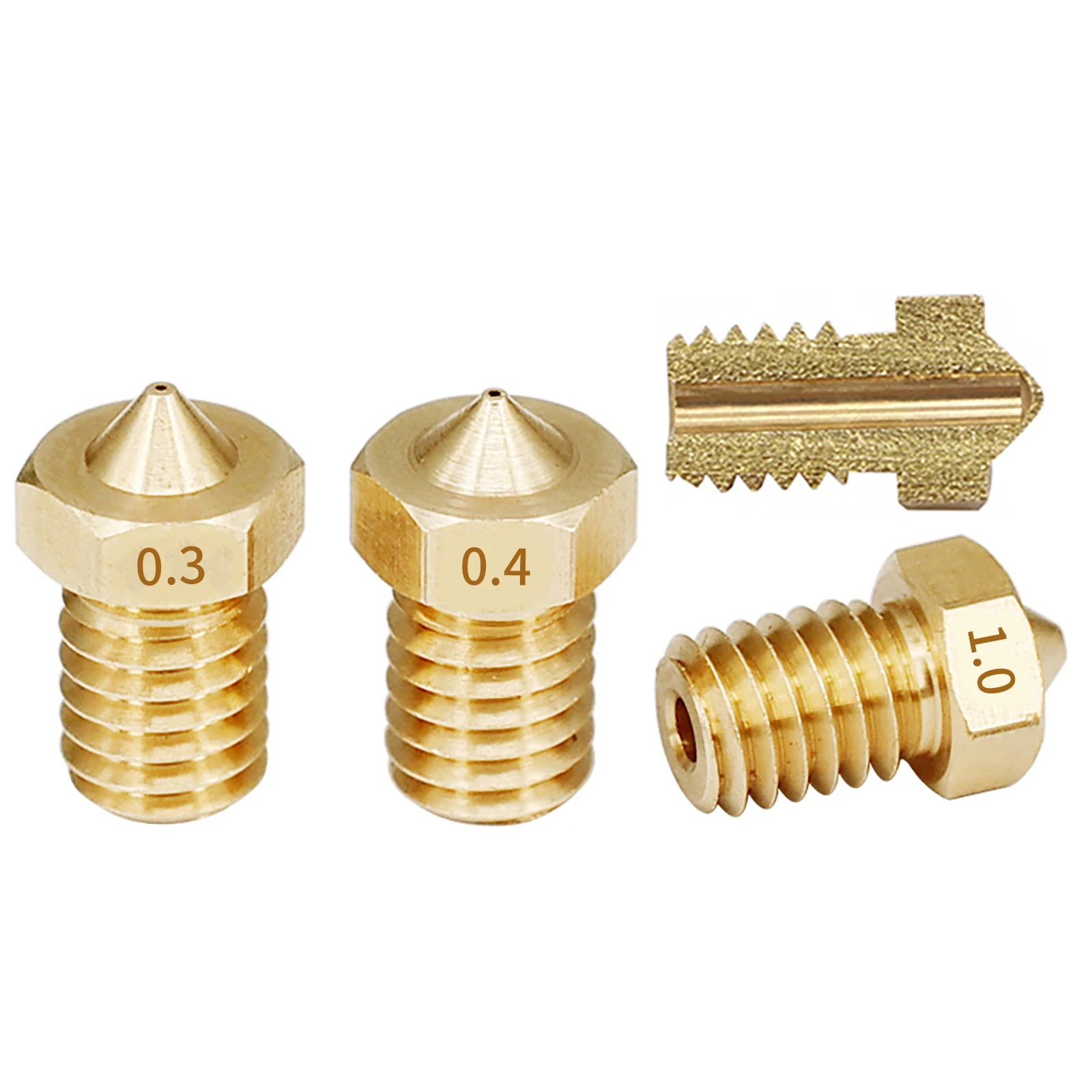 Hotend Bico Extrusora, Rosca Latão M6, E3D V6, 1.75mm Filamento, 10Pcs