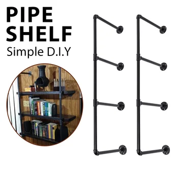 

Black 4 layer retro industrial wind assembly boshelf corner closet sundries bo storage organizer easy bocase home decorati
