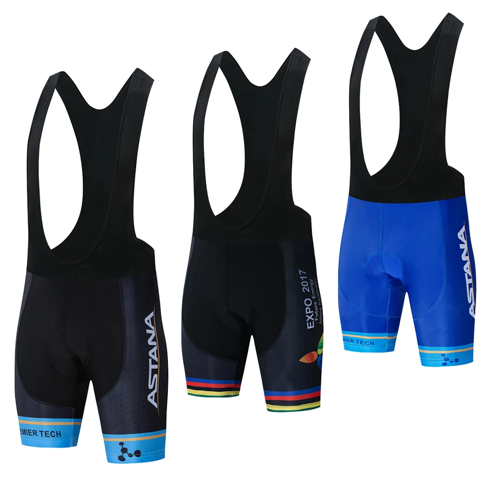 

2020 New Astana Cycling Clothing Pro team Bike bib Shorts Quick Dry Mens Bicycle clothes team pro Cycling 9D Pad bike shorts
