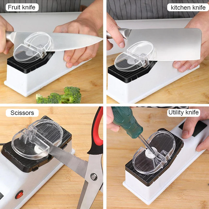 Knife Sharpener Stone USB Electric Adjustable For Kitchen