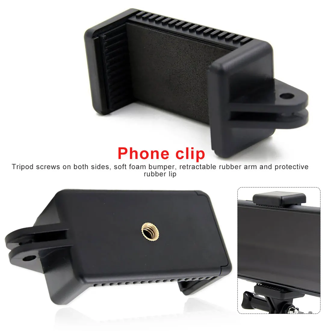

1/4 Screw Hole Adjustable Adapter Tripod Clip Phone Holder Camera Accessory