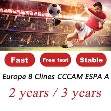 CCCAM ESPA A Cline для 1/2 года Европа 8 линий Ccams стабильный сервер Oscam HD Испания Португалия Германия Польша для спутниковых рецепторов