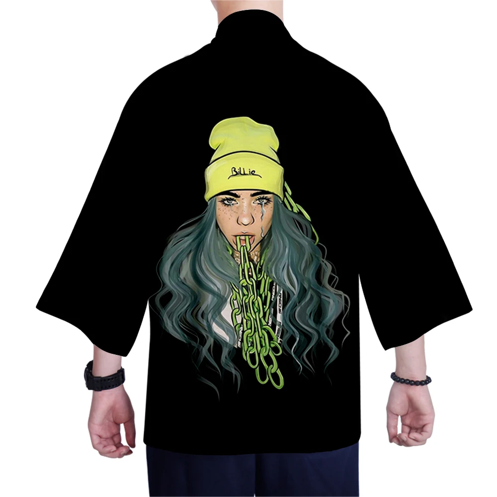 Тренд девушки 3D кимоно повседневная одежда billie eilish японское кимоно billie eilish Женская традиционная одежда Удобная горячая распродажа
