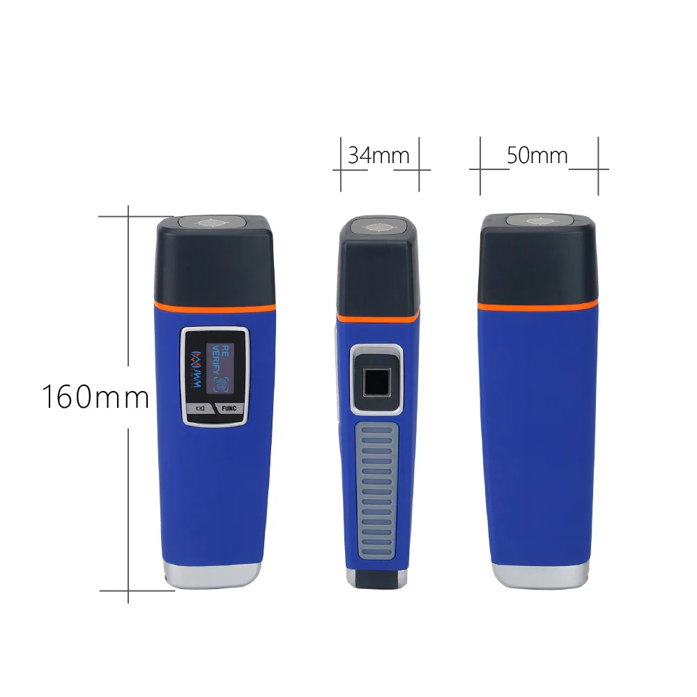 JWM IP67 Waterproof Free Software Fingerprint 125Khz RFID Guard Tour Wand with Voice Prompt,5 Checkpoints, 2 Staff tags