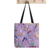 

Shopper Yoga poses pattern Tote Bag Printed Tote Bag women Harajuku shopper handbag girl Shoulder shopping bag Lady Canvas Bag