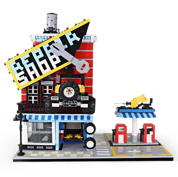 

2120pcs New City Architecture Car Service Center Building Blocks Children assemble bricks toys Christmas Gifts