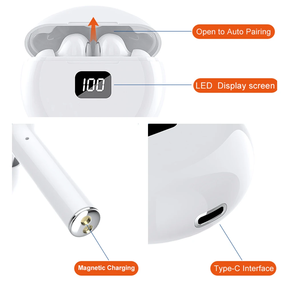 2020 new TW13 Bluetooth V5 0 Wireless in Ear Headset with Microphone Stereo LED Display HiFi touch control HD call Headphone