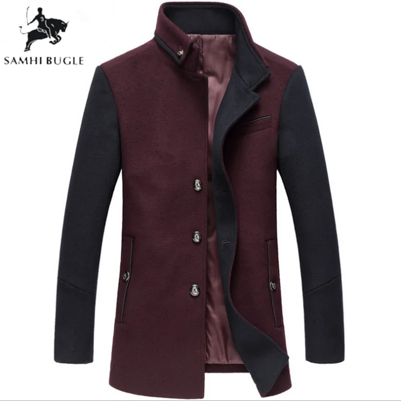 New  men coat winter wool caot erkek kaban Fashion Business Thicken Slim Overcoat Jacket Male Peacoat Br