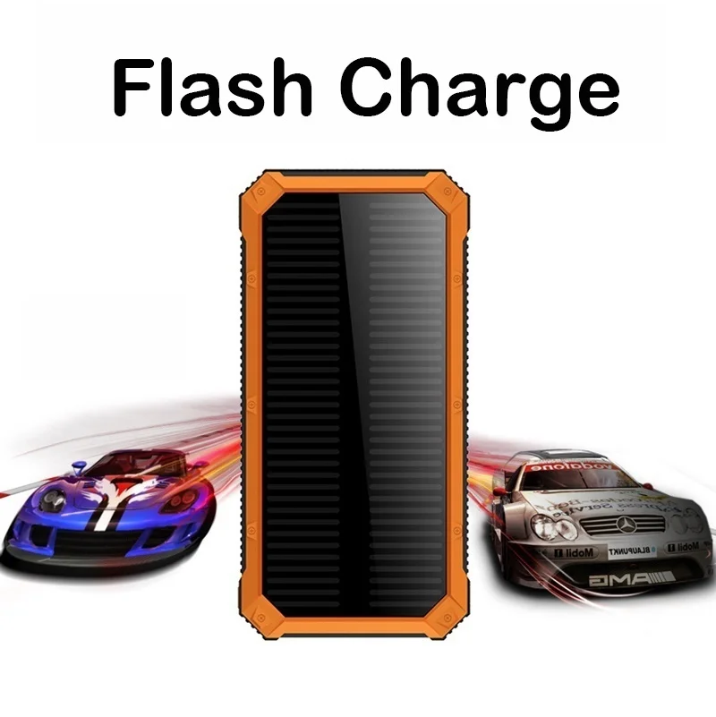 

Outdoor Solar Power Bank 20000mah Waterproof Powerbank External Battery Portable Battery 2 Usb Portable Power for Xiaomi Iphone