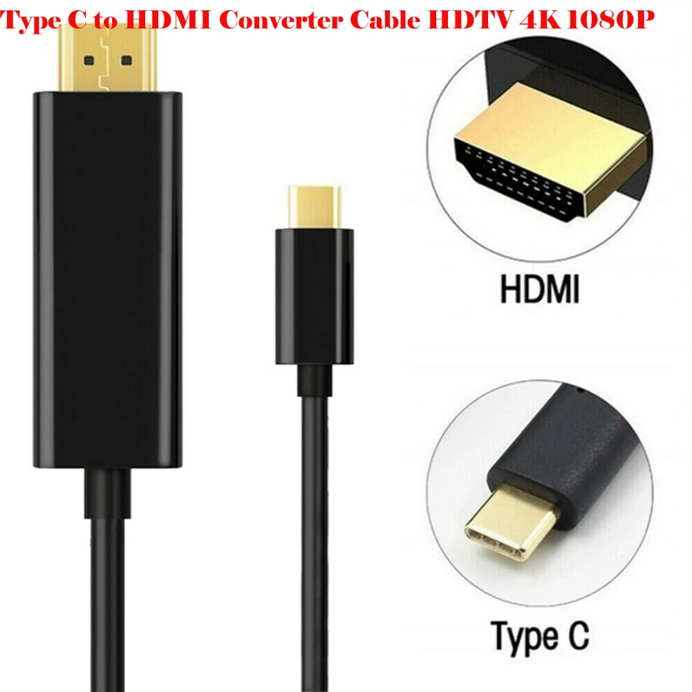 США USB 3,1 Тип C USB-C HDMI штекер 1080P 4K HDTV Кабель-адаптер конвертер